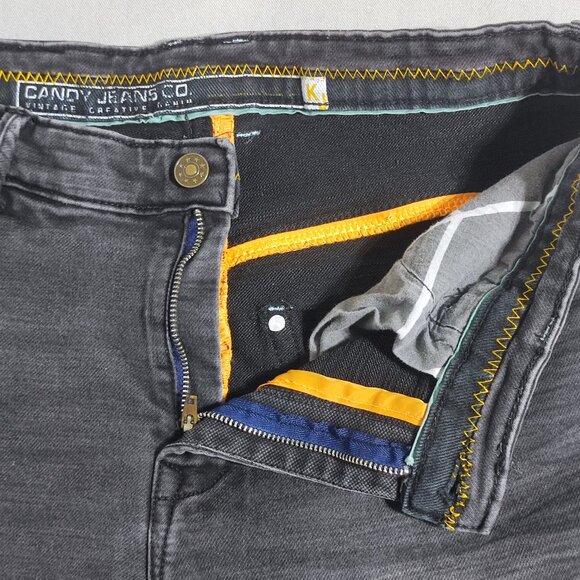 Candy Jeans classic trend men's size 31 grey factory distressed ankle crop slim - Picture 8 of 15